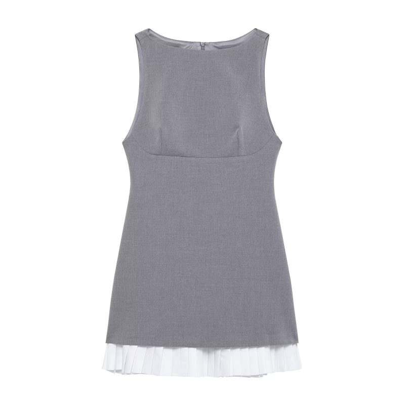 Elegant Poplin Stitch Dress – Summer Sleeveless Fit - Image 3