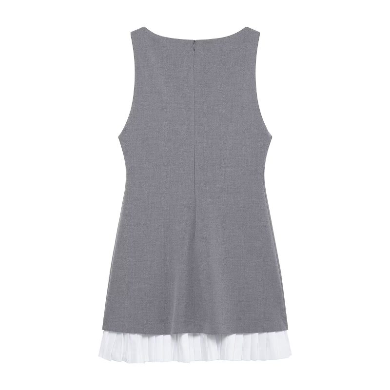 Elegant Poplin Stitch Dress – Summer Sleeveless Fit - Image 4