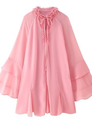 Ruffled Long Sleeve Sweet Layered Dress