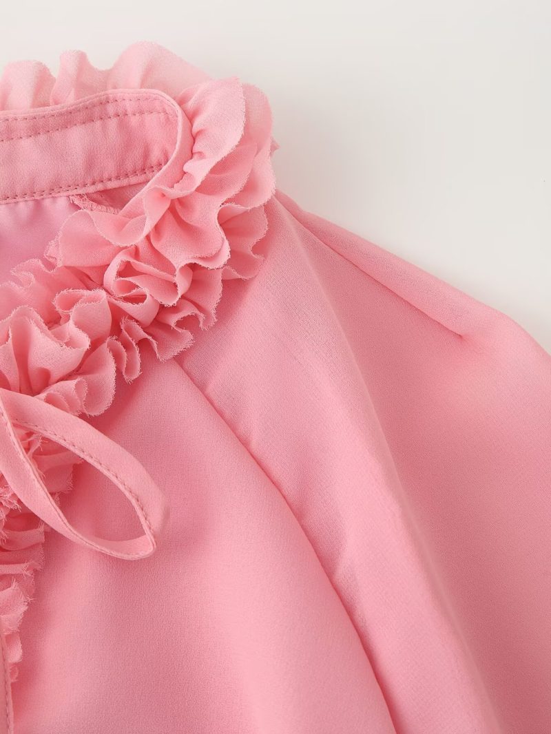 Ruffled Long Sleeve Sweet Layered Dress - Image 4