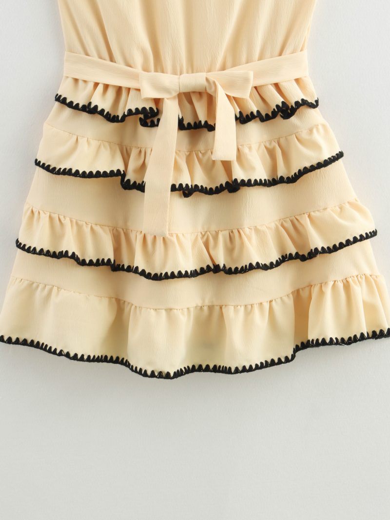 Summer Backless A-Line Dress with Wooden Earrings - Image 3