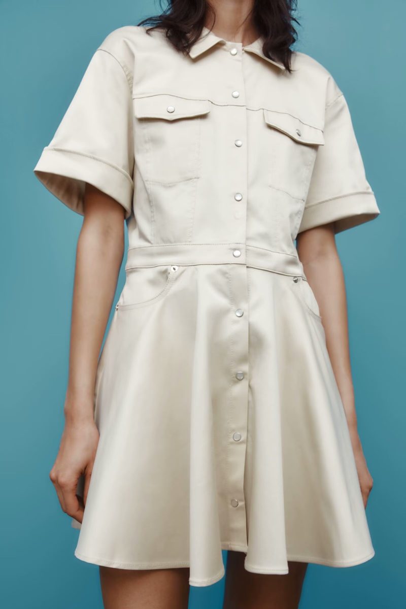 Polo Collar Slim Fit Wide Hem Dress