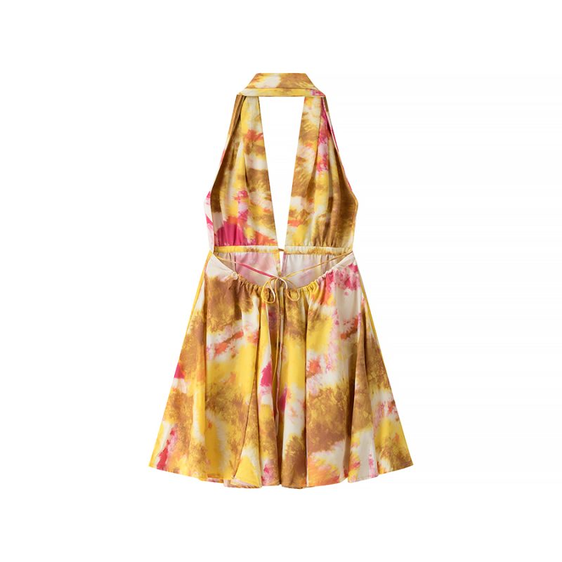 Printed Halter Short Dress for Mature Women - Image 2