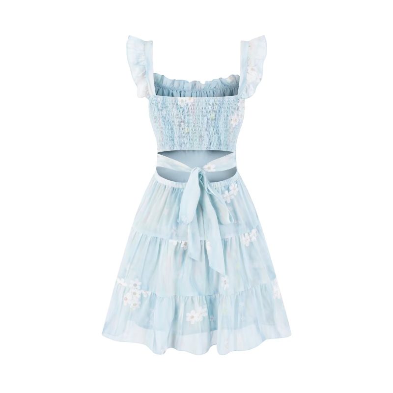 Backless Lace-Up Tiered Dress for Summer Vacation - Image 2