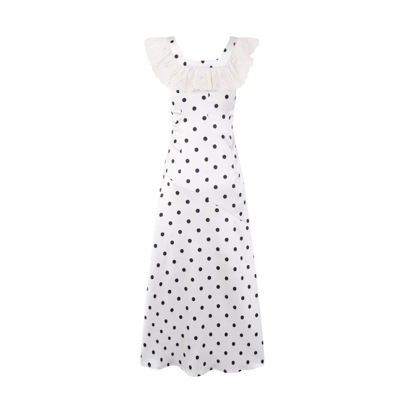 Square Collar Polka Dot Dress – Summer Style - Image 2