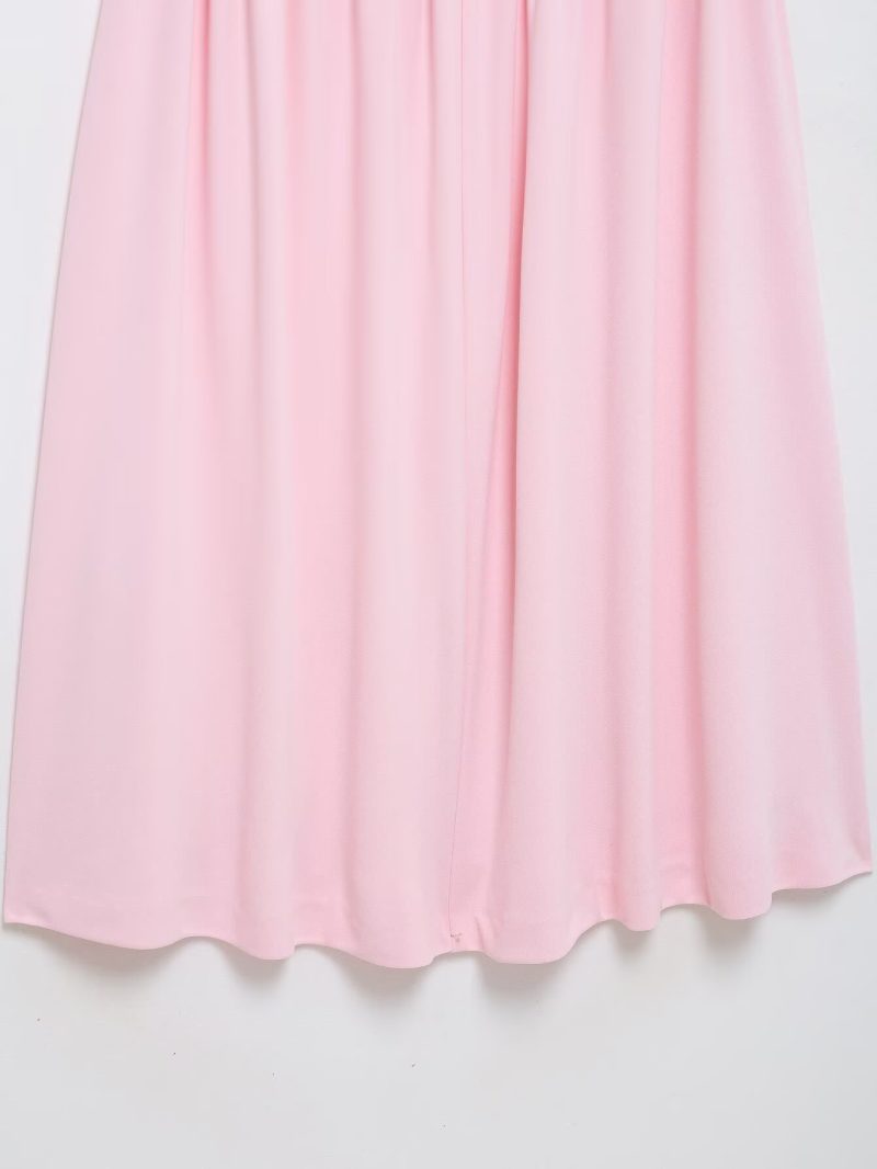 Spring Pleated Tube Top Dress with Sweet Style - Image 4