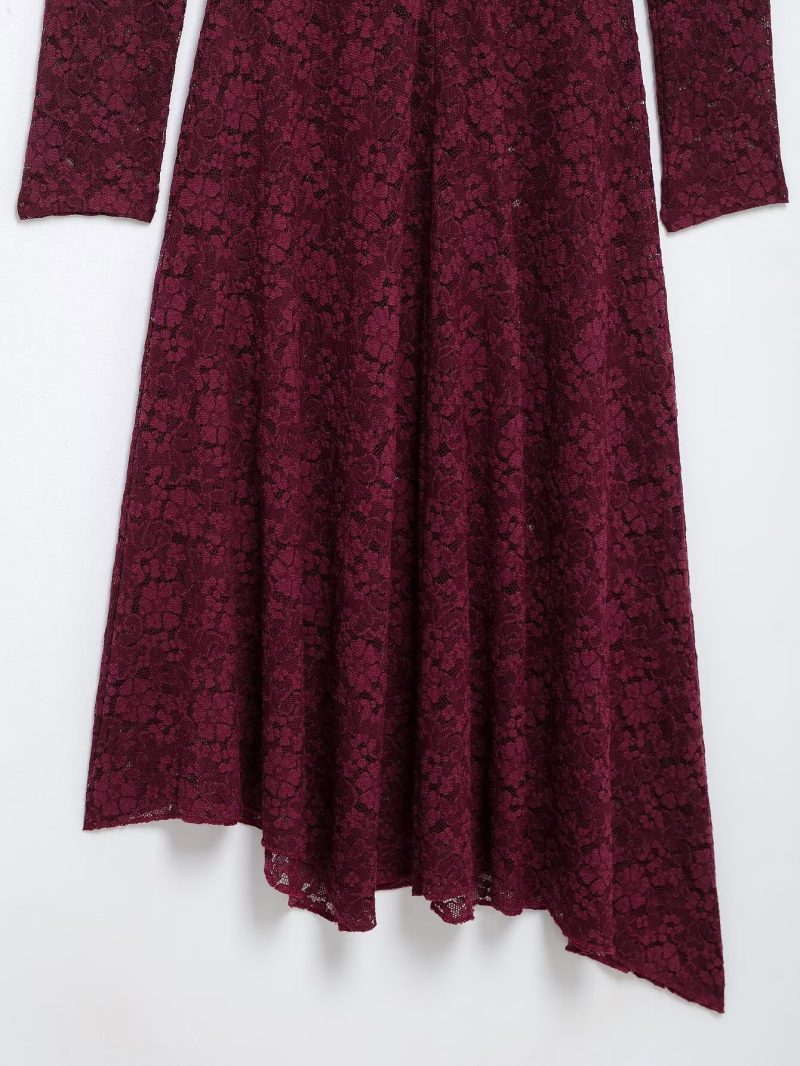 Spring Lace Long Sleeve Midi Dress - Image 4