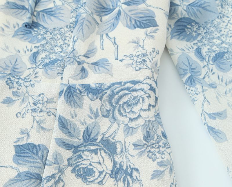 Floral Bird Print Spring Dress with Lace-Up - Image 4