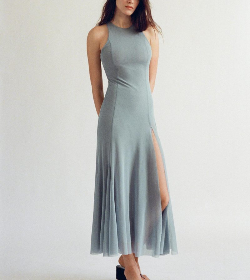 Spring Street Style Wide Swing Silk Dress