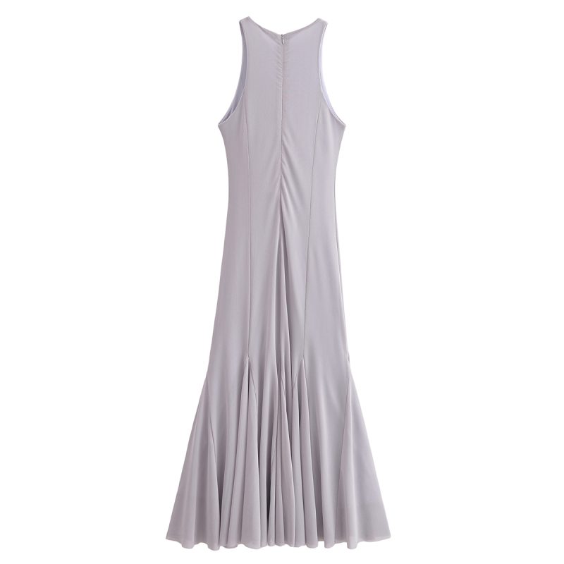 Spring Street Style Wide Swing Silk Dress - Image 4