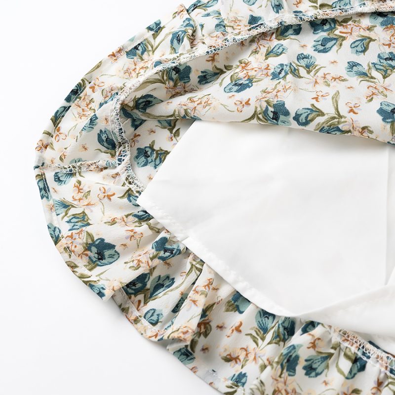 Spring Summer Floral V-Neck Sleeveless Sling Dress - Image 4