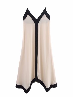 Colorblock V-Neck Camisole Vacation Dress Women