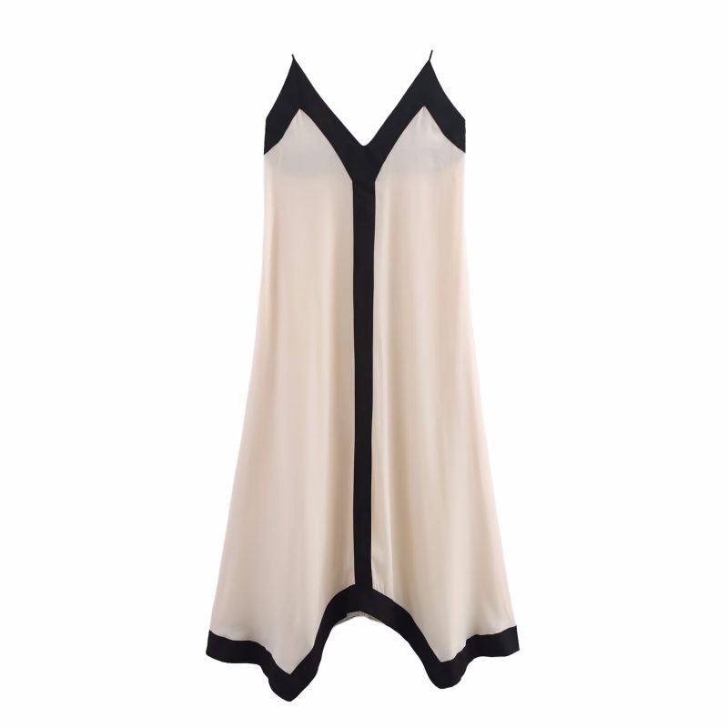 Colorblock V-Neck Camisole Vacation Dress Women