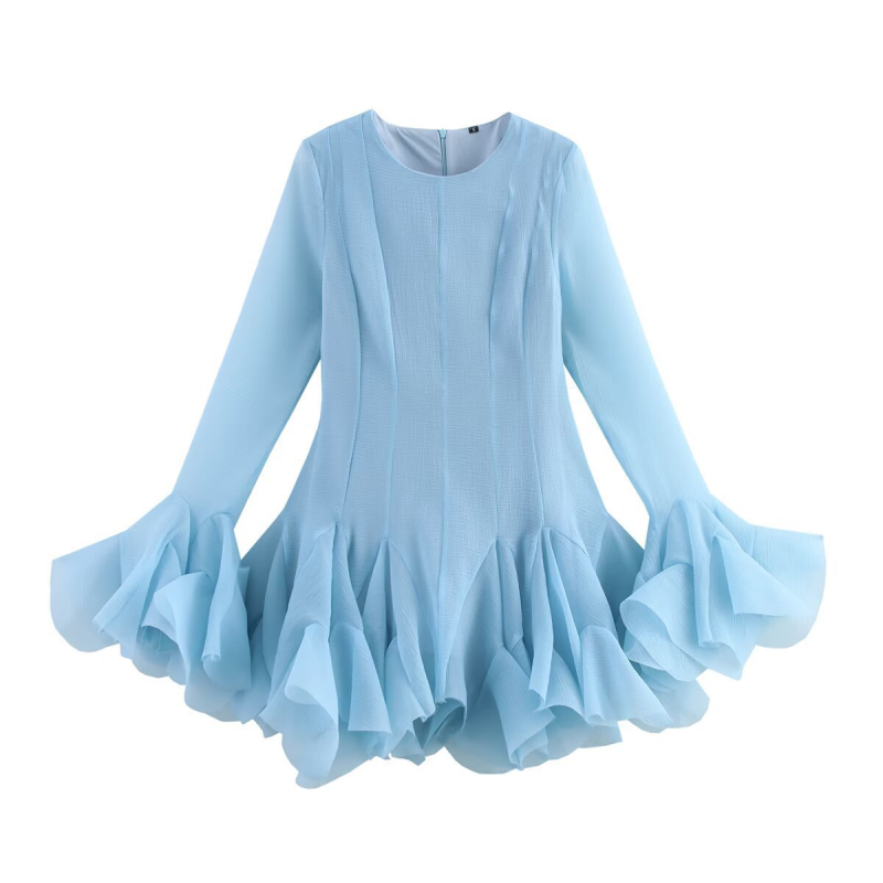 Sweet Ruffled Tulle Mini Dress for Summer