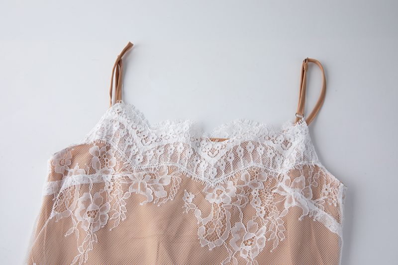 Butterfly Embroidered Lace Halter Two-Piece Dress - Image 3