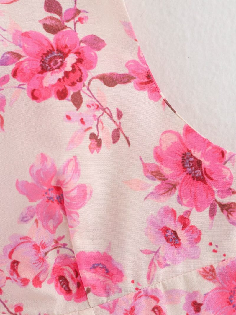 Women's Spring Floral Print Sleeveless Dress - Image 4