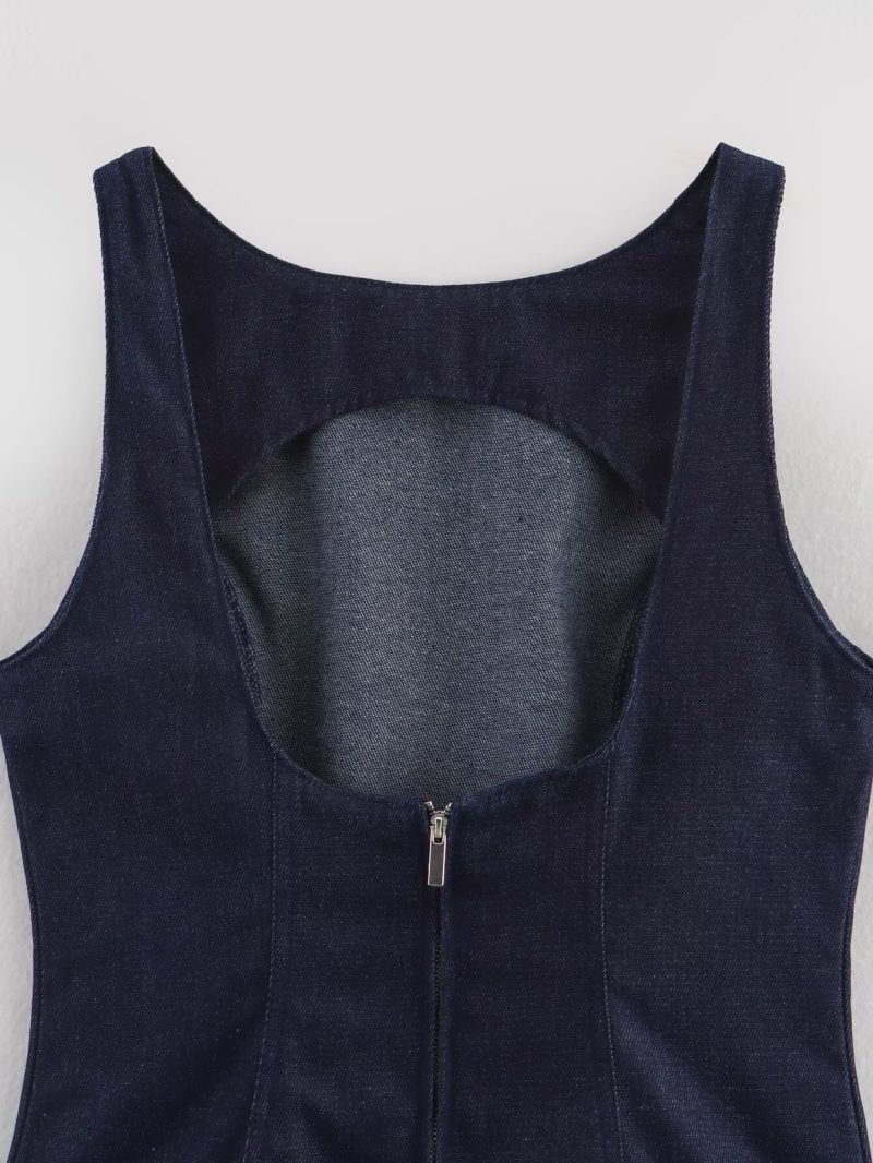 Women's Slim Fit Stretch Round Neck Summer Dress - Image 3
