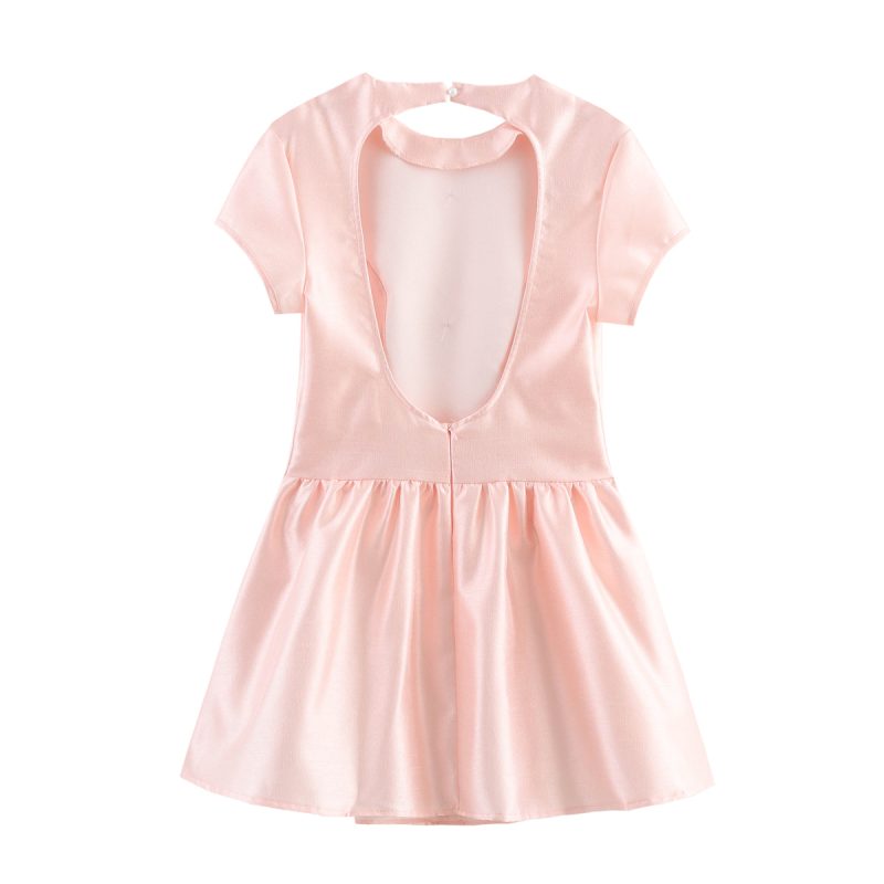 French Backless Slim Bowknot Tulle Dress - Image 2