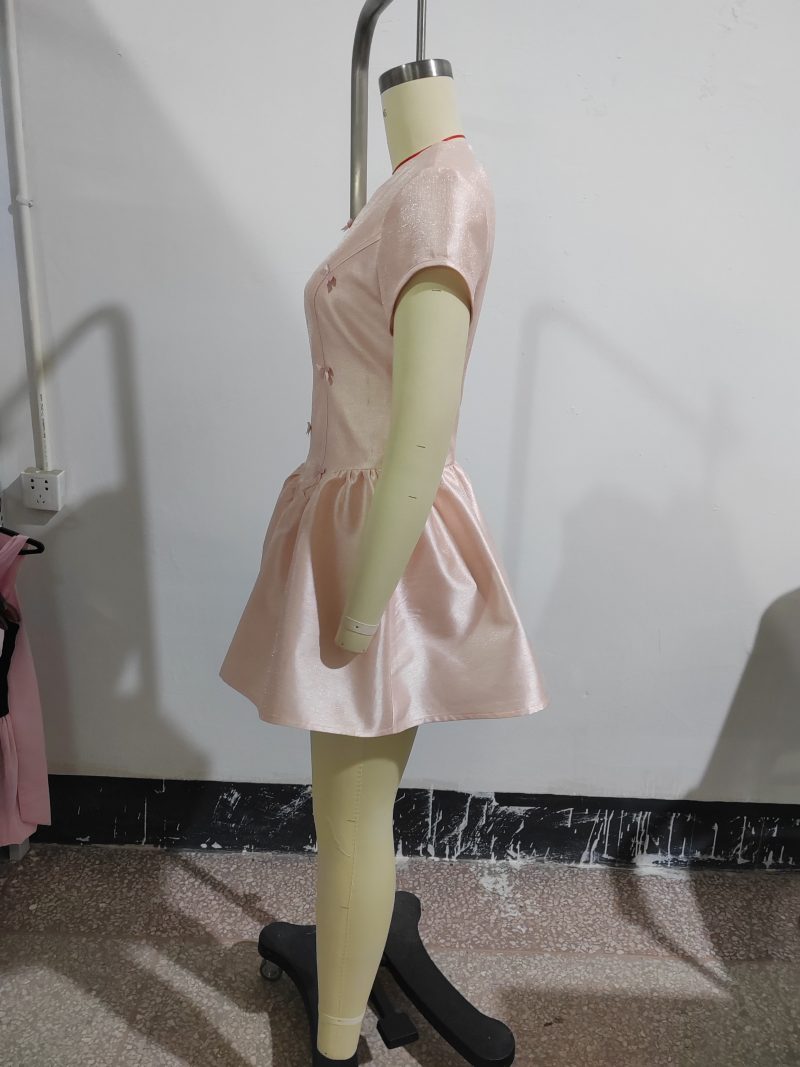 French Backless Slim Bowknot Tulle Dress - Image 3
