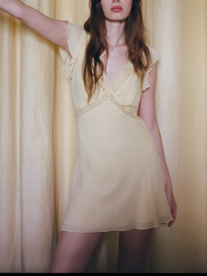 Retro Lace Stitching V-Neck Spring Dress