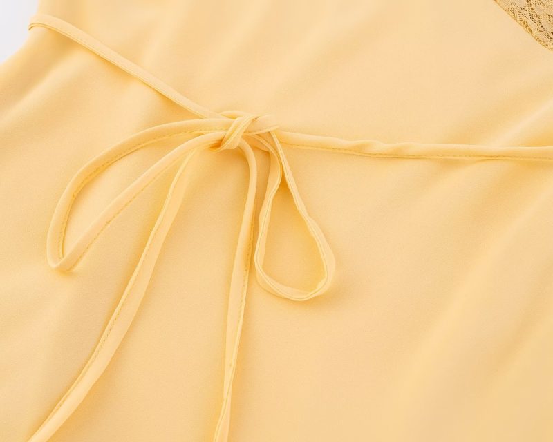 Retro Lace Stitching V-Neck Spring Dress - Image 4