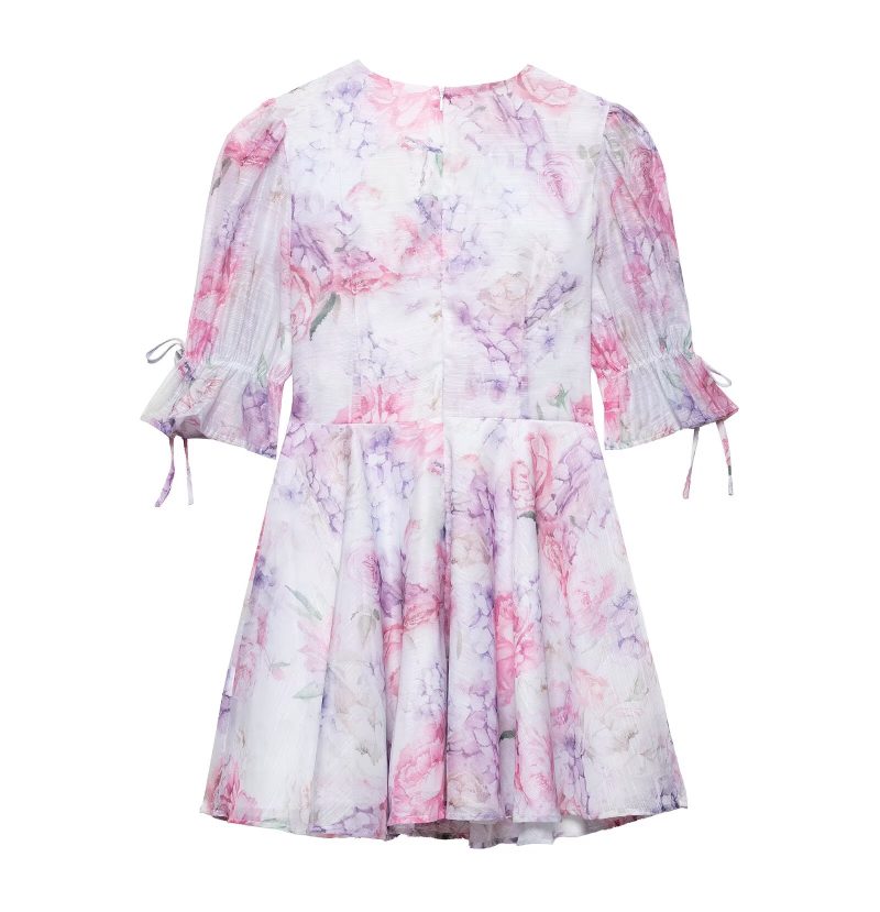 Chiffon Floral 3D Spring Summer Dress for Women - Image 3