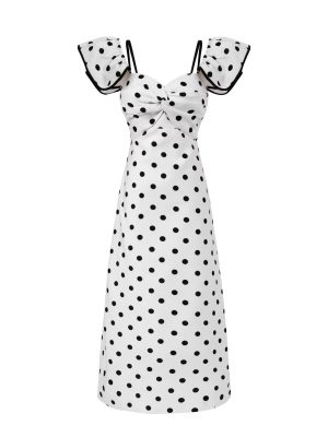 Retro Polka Dot Slim Fit Bandeau Dress