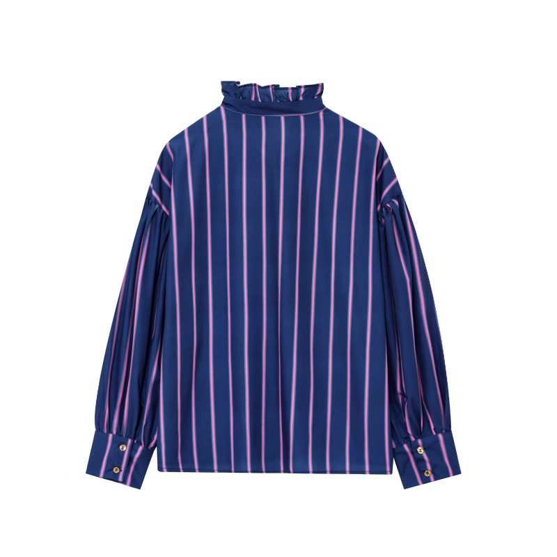 Summer Casual Striped Bow Shirt for Women - Image 3