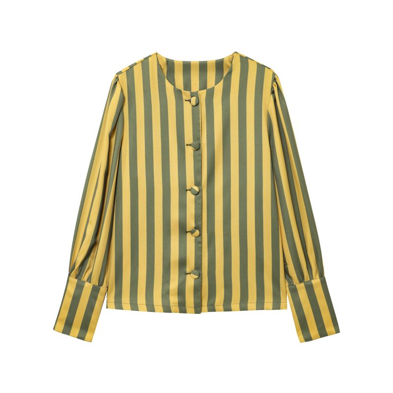 Spring Striped Casual Shirt Top for Women - Image 4