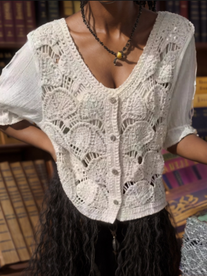 Lace V-Neck Cardigan Sun Protective Top