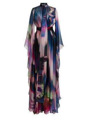 Colorful Star Print Holiday Maxi Dress Women
