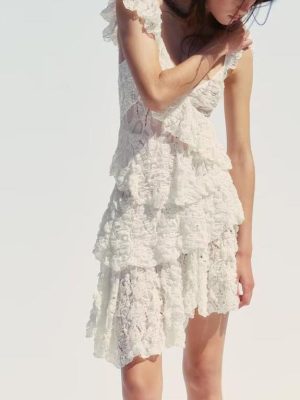 Spring French Lace Laminated Design Dress