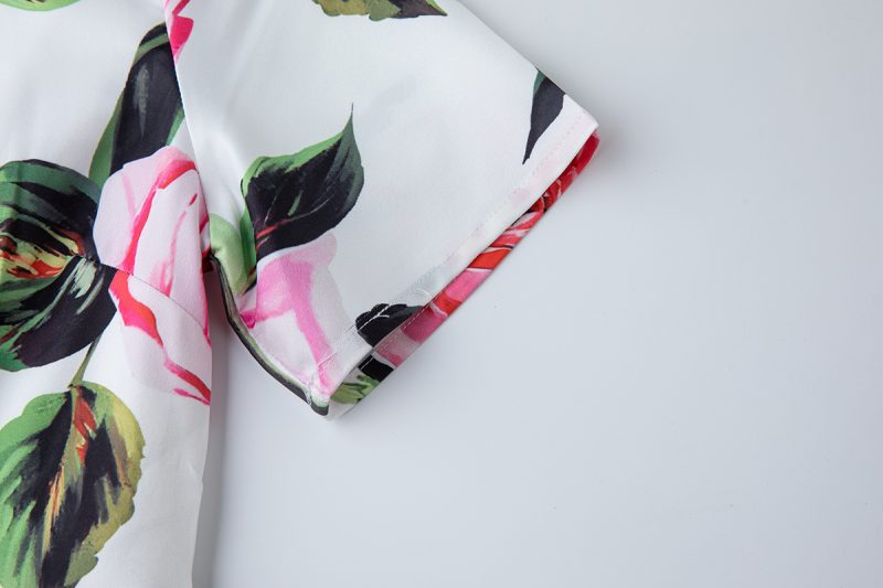 Printed Round Neck High-Waist Swing Dress - Image 4