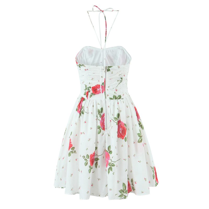 Chic Printed Halter Mini Dress for Summer - Image 2