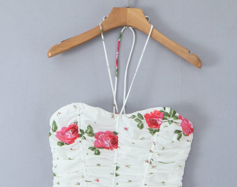 Chic Printed Halter Mini Dress for Summer - Image 3