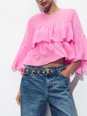 Stylish Summer Shirt with Laminated Decoration