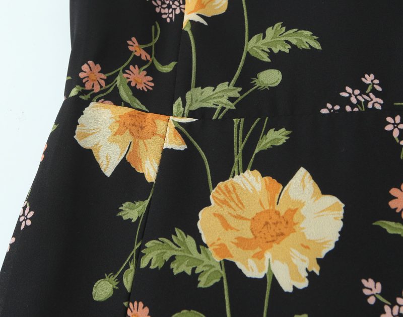 High Waist Floral Split Summer Slip Dress - Image 4
