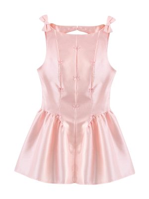Summer Hollow Cutout Bowknot Pettiskirt Dress