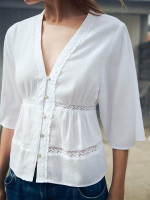 Summer Vertical Lace Shirt for Women