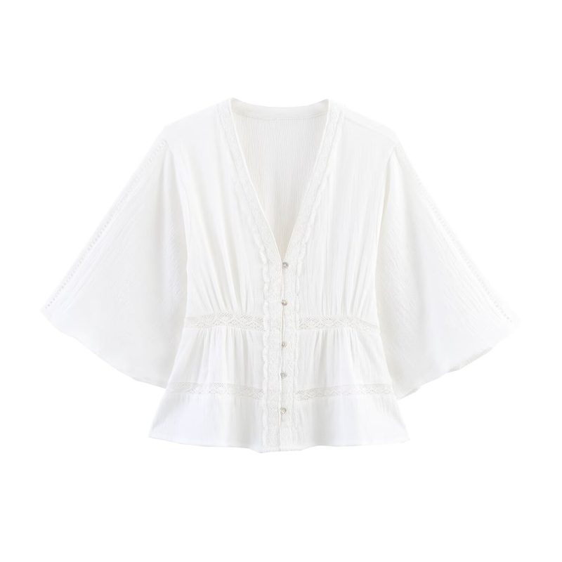 Summer Vertical Lace Shirt for Women - Image 2