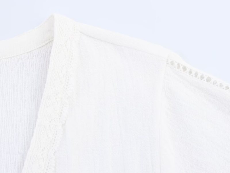 Summer Vertical Lace Shirt for Women - Image 3
