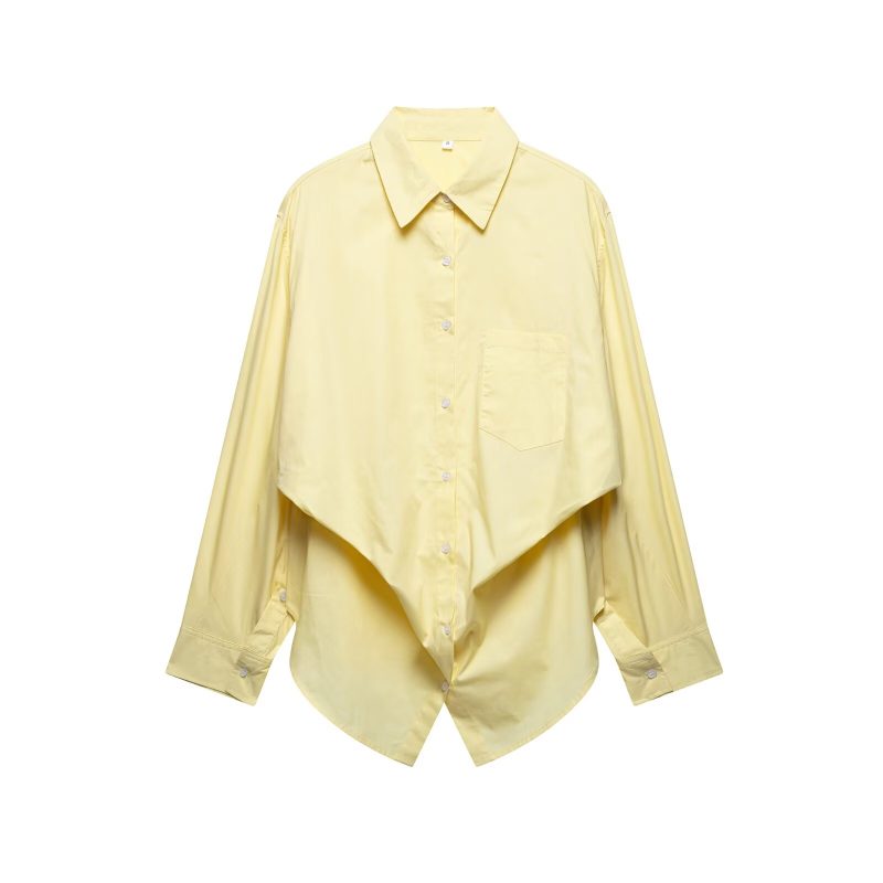 Solid Color Loose Poplin Shirt for Spring