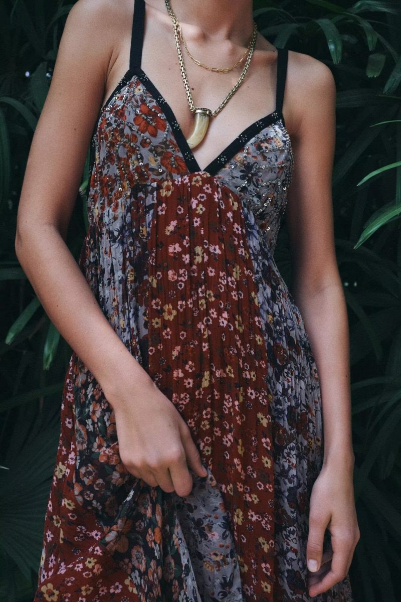 Spring Women’s Long V-Neck Printed Dress - Image 2