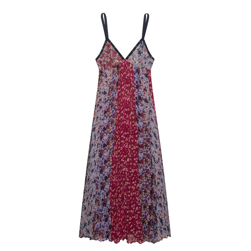 Spring Women’s Long V-Neck Printed Dress - Image 3
