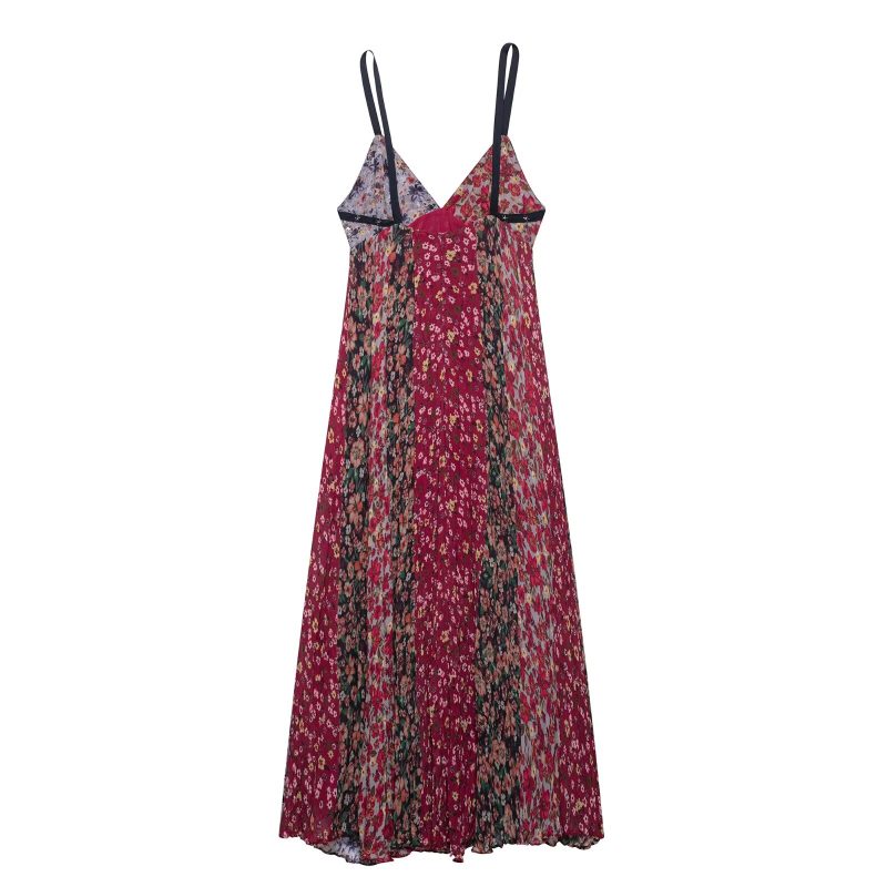 Spring Women’s Long V-Neck Printed Dress - Image 4