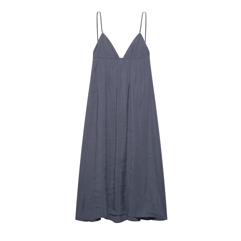 Summer Pleated Drape Sleeveless Midi Dress - Image 3