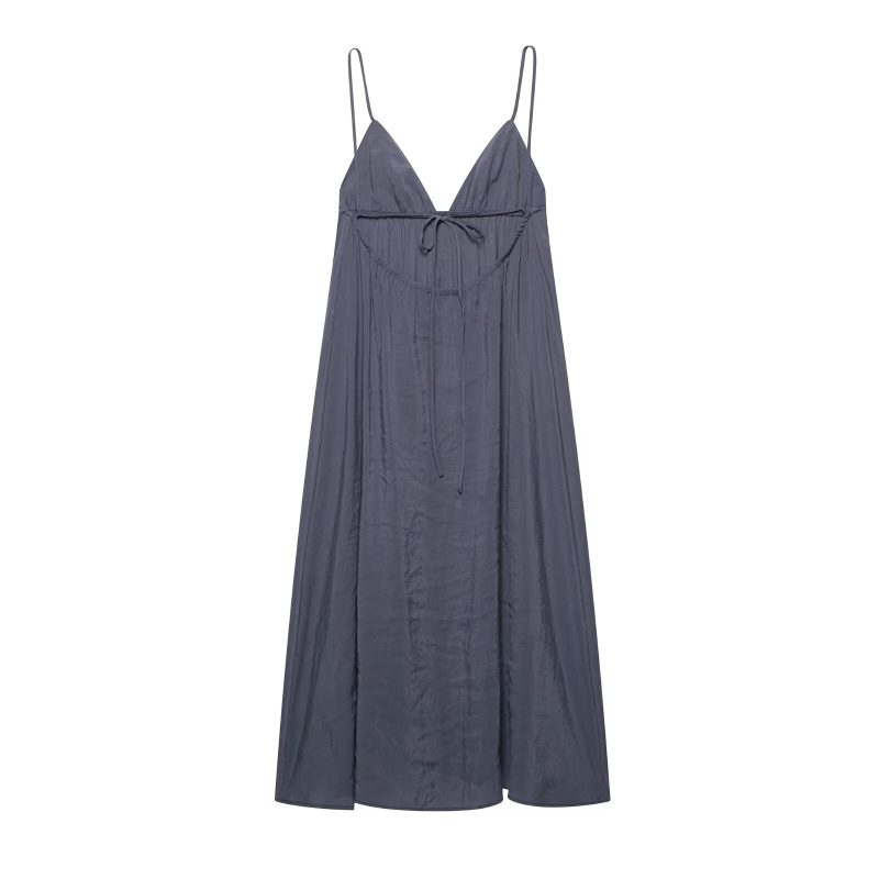 Summer Pleated Drape Sleeveless Midi Dress - Image 4