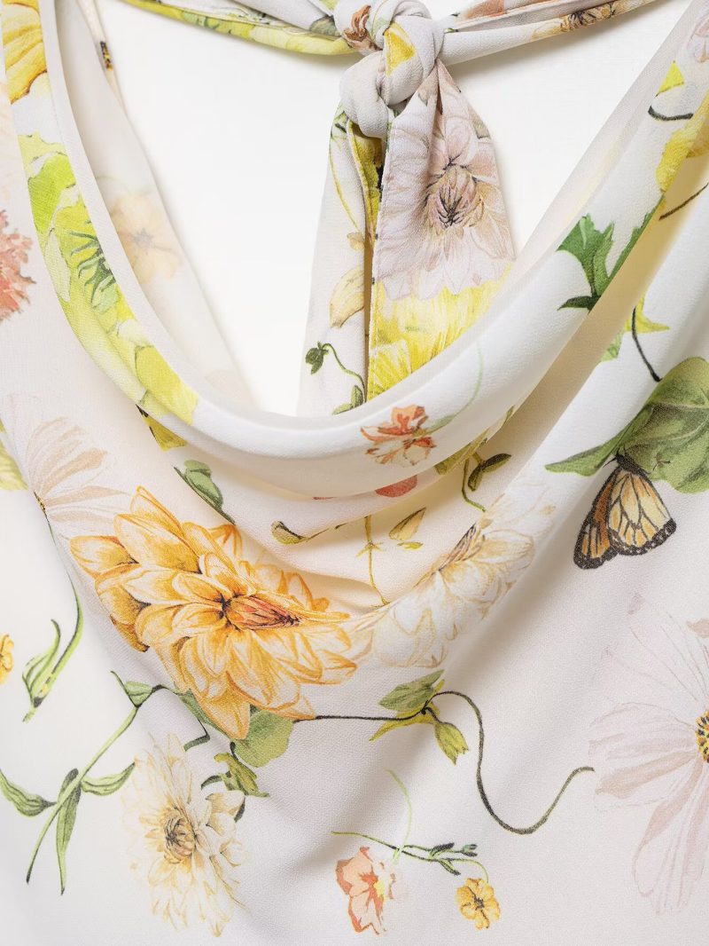 Women's Spring Printed Swing Collar Vacation Dress - Image 4
