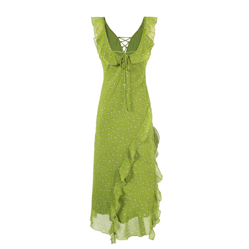 Floral Summer Dress with Flounce Sleeves - Image 2