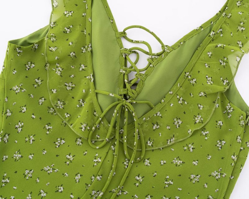 Floral Summer Dress with Flounce Sleeves - Image 3